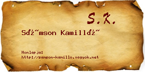 Sámson Kamilló névjegykártya